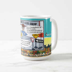 Vorspringende Mannlöcher Wortspiel Klassiker Kaffeetasse