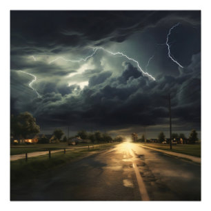 Vorstädte Gewitter Fotodruck
