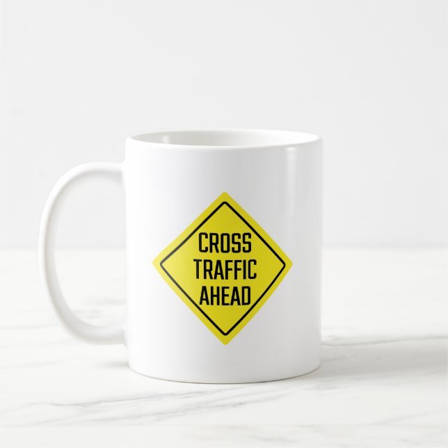 Vorstehendes Verkehrswarnungszeichen | Klassische  Kaffeetasse (Links)