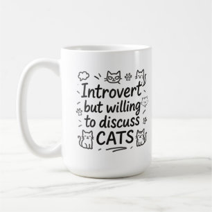 Vorstellen, aber bereit, über Katzen zu diskutiere Kaffeetasse