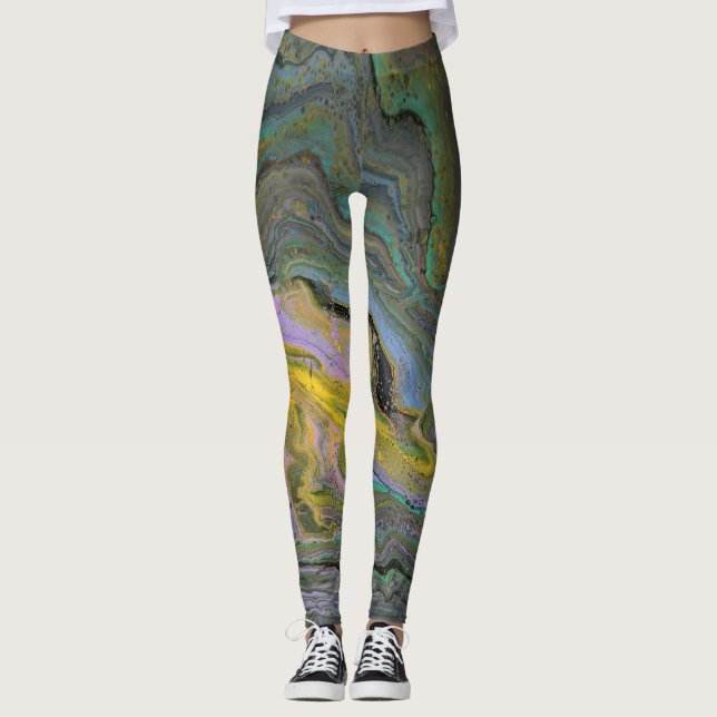 Vorstellung 1 Abstrakte Acryl-Geode-Leggings Leggings (Vorderseite)