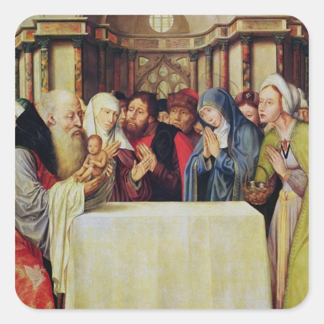 Vorstellung Christi im Tempel Quadratischer Aufkleber (Vorderseite)