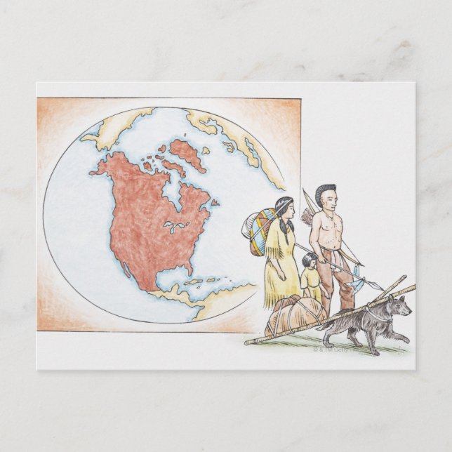 Vorstellung der Amerikanische Ureinwohner Postkarte (Vorderseite)