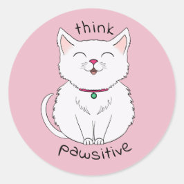 Vorstellung pawsitive Katze-Illustration Runder Aufkleber