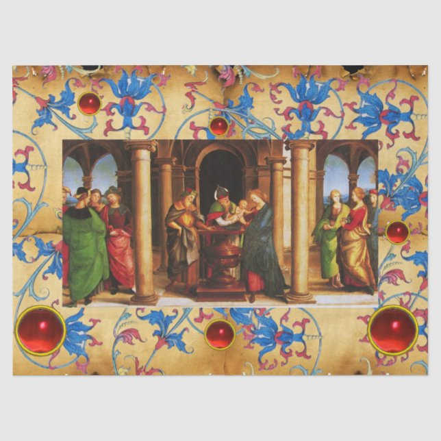 VORSTELLUNG VON JESUS ZU TEMPLE Weihnachtsblumen Seidenpapier (Vorderseite)