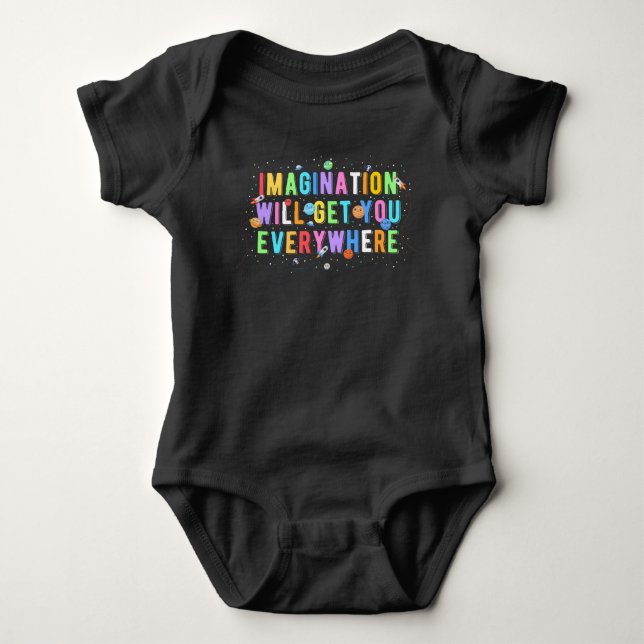 Vorstellungskraft bringt Sie überall Baby Strampler (Vorderseite)