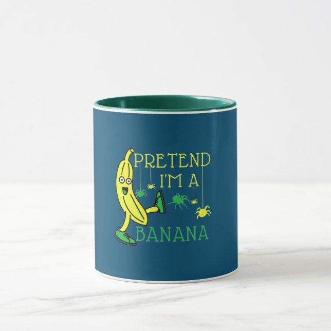 Vortäuschen im Banana-Funny-Halloween-Kostüm Tasse (Zentrum)
