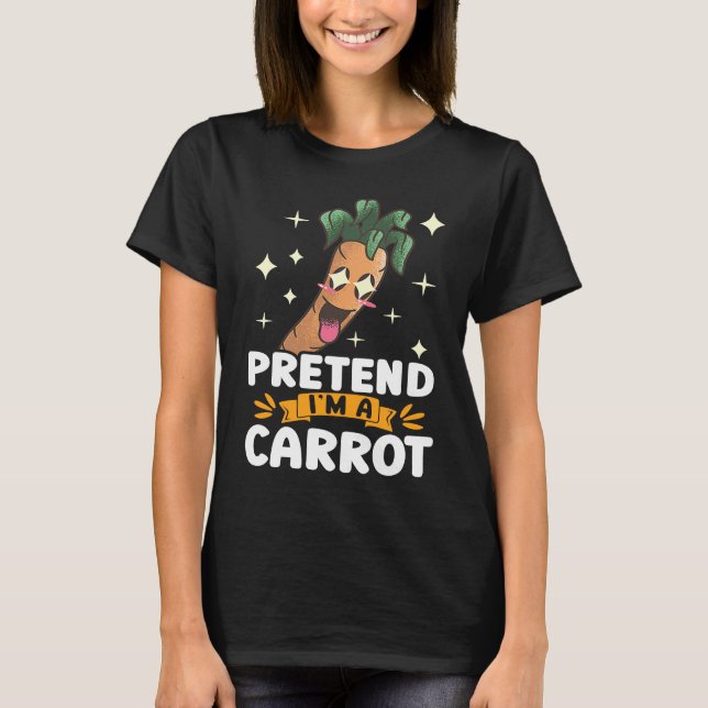 Vortäuschen im Karottengesicht Vegane Gemüseferne T-Shirt (Vorderseite)