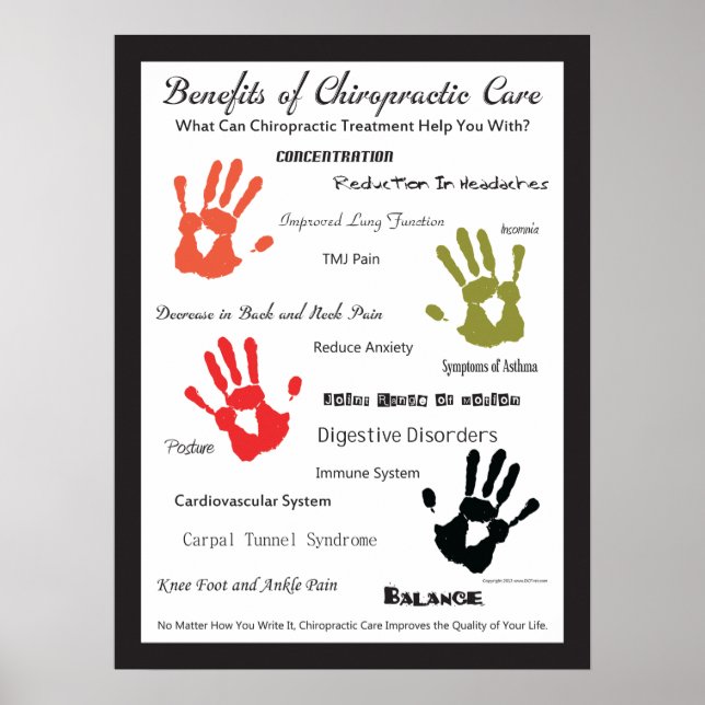 Vorteile eines Chiropraktikum-Plakats Poster (Vorne)