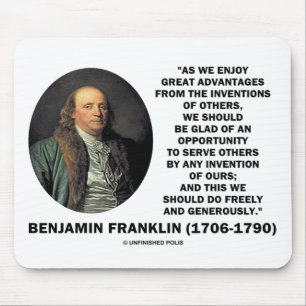 Vorteils-Erfindungs-Zitat Benjamin Franklins Mousepad