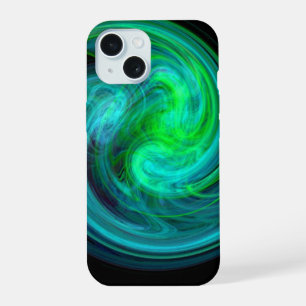 VORTEX CLAIR, Vagues Fractales Vert Bleu Abstrait
