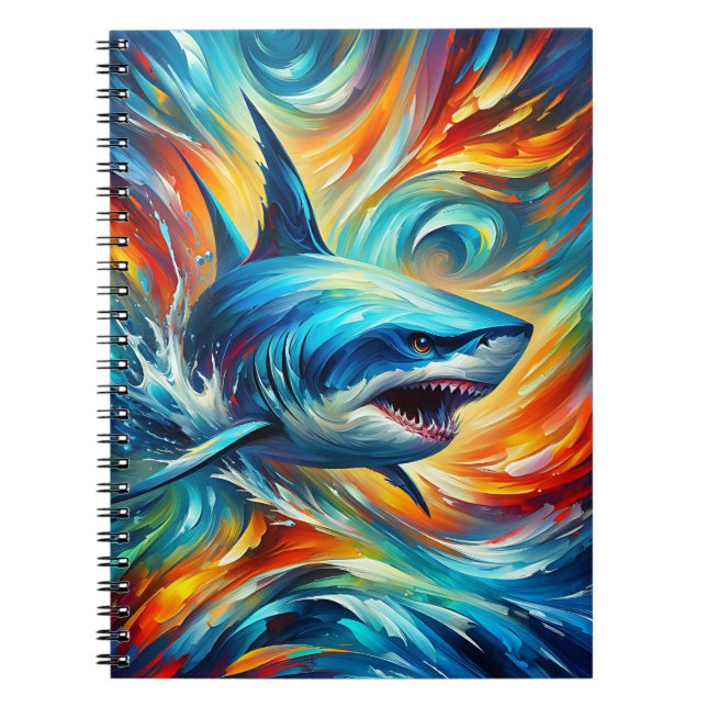 Vortex Shark Splash Notizbuch Notizblock (Vorderseite)