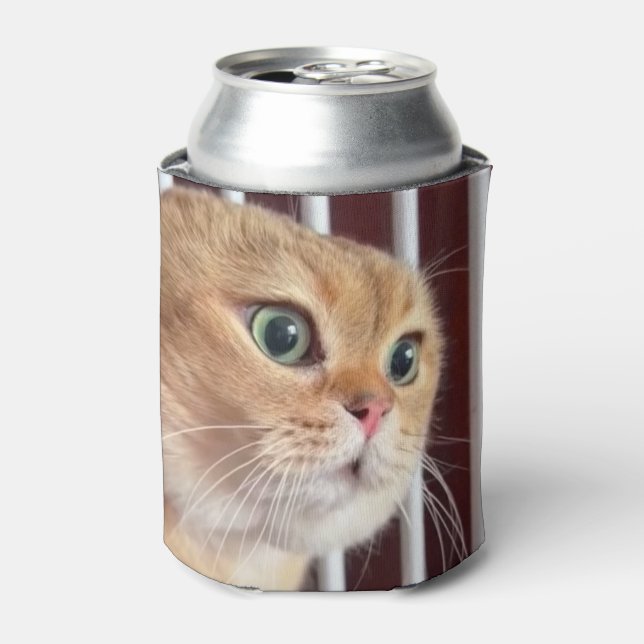 Vortrag Katzen Meme Doppelseitiges Schwarzes Dosenkühler (Kanne Vorderseite)