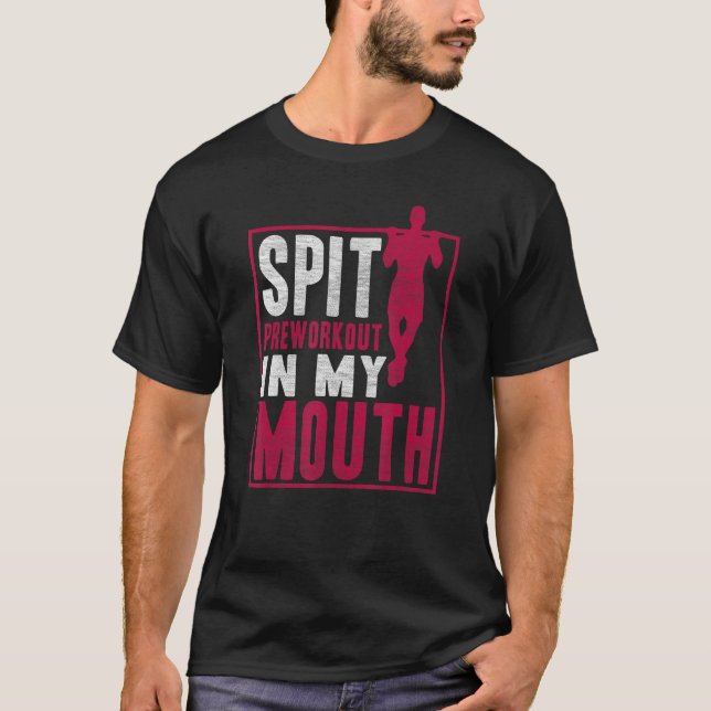 Vortrainings in meiner Mund-Gym-Workout-Fitness T-Shirt (Vorderseite)