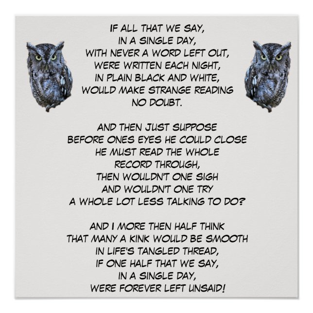 VORÜBER VERLASSEN UNSAID POSTER (Vorderseite)