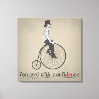 Vorwärts mit Zuversicht Vintage Fahrrad-Leinwand