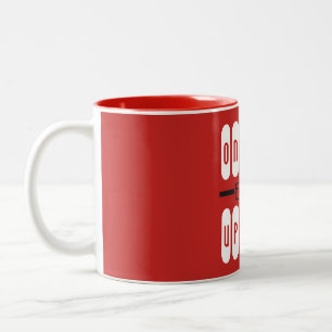 Vorwärts und aufwärts rotes weißes motivierend zweifarbige tasse