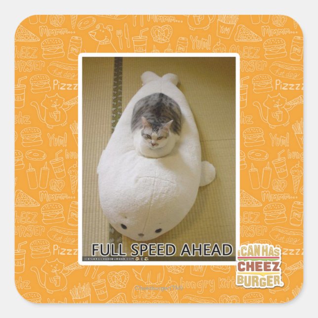 Vorwärtsfahrt mit voller Geschwindigkeit Quadratischer Aufkleber (Vorderseite)