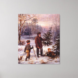 Vorweihnacht Franz Krüger Weihnachtsbaumschnee Leinwanddruck