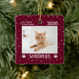 Vorweihnachtskatzenname Jahr Foto Keramikornament