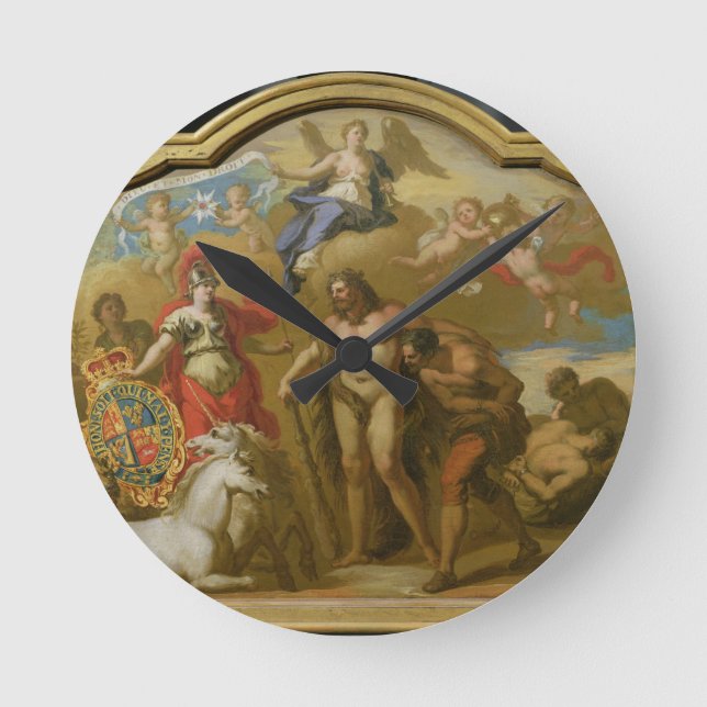 Vorwurf des Powers von Großbritannien durch Land,  Runde Wanduhr (Vorderseite)