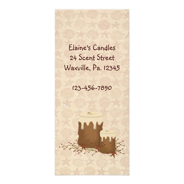 Vorzeitiges Kartenbuch für Kerzen Werbekarte (Vorne)