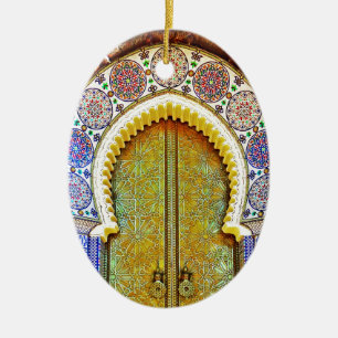Vorzüglich ausführliche marokkanische Muster-Tü Keramik Ornament