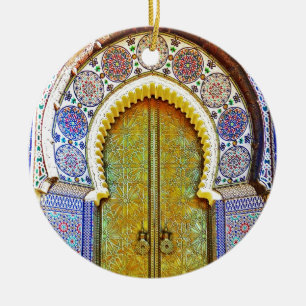 Vorzüglich ausführliche marokkanische Muster-Tü Keramik Ornament