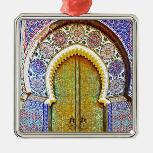 Vorzüglich ausführliche marokkanische Muster-Tü Silbernes Ornament