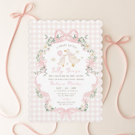 Vorzügliche alberne Gans rosa Schleife Mädchen Bab Einladung