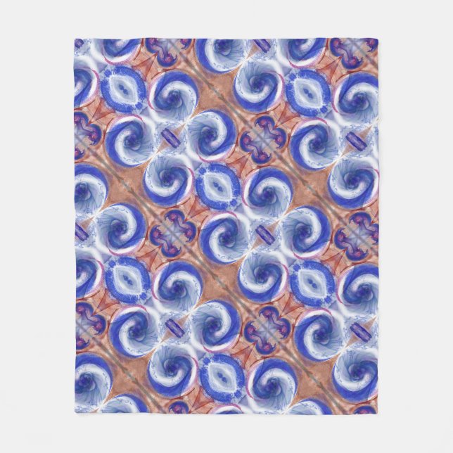 Vorzügliche blaue Rollen-Wellenentwurf Fleecedecke (Vorderseite)