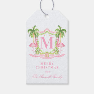Vorzüglicher Flamingo-Weihnachtswappen  Geschenkanhänger