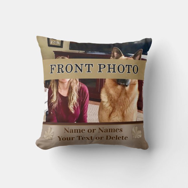 Vos 2 photos et coussins de photo personnalisés (Recto)