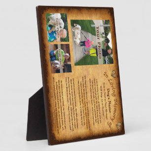 Vos 3 photos, la plaque commémorative de chien tex