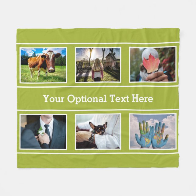 VOS 6 PHOTOS et couvertures en toison TEXTE (Devant (Horizontal))