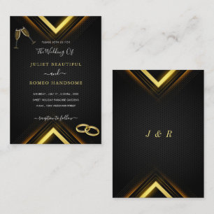 Vos exemples de faire-part de mariage Noir et Or