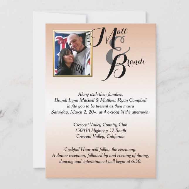 Vos invitations de mariage de photo (Devant)