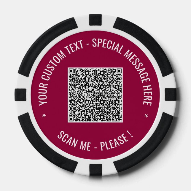 Vos jetons de poker personnalisés avec QR Code et  (Recto)