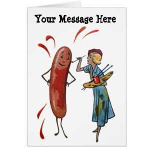 Vos mots avec la femme de peinture de hot-dog