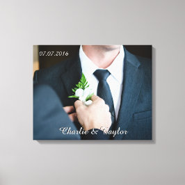 VOS PHOTOS MARIAGES toile enveloppée de texte pers
