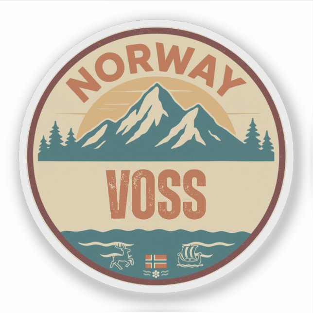 Voss, Norge Norwegen Aufkleber (Vorderseite)