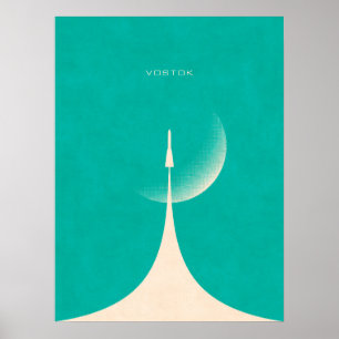 Vostok Rocket - Moon Aqua Poster