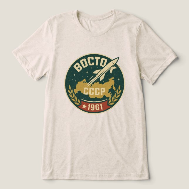 vostok spaceship 1961 Tri-Blend shirt (Design Vorderseite)