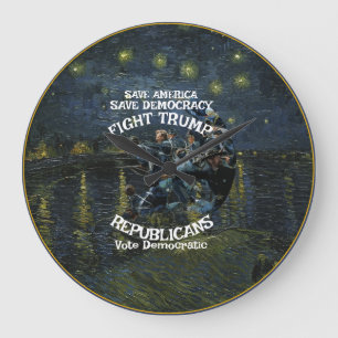 Vot Politisch Patriotisch Trump Republikanische Pa Große Wanduhr