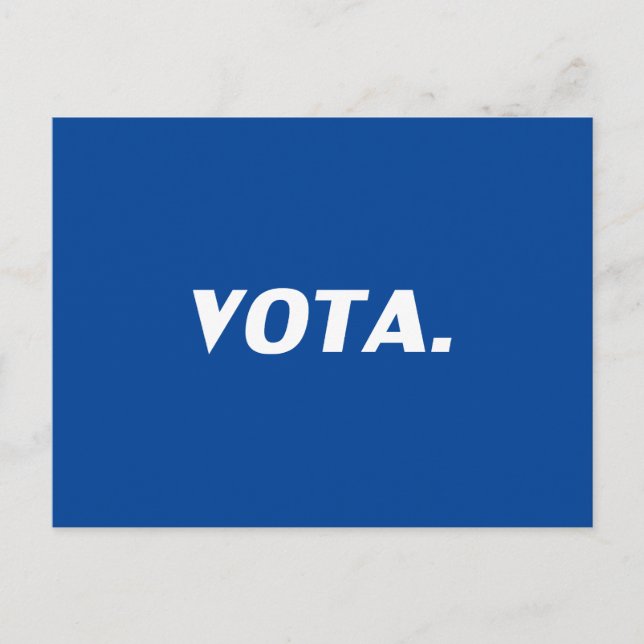 Vota-Abstimmung in spanisch-blau-weißer moderner P Postkarte (Vorderseite)