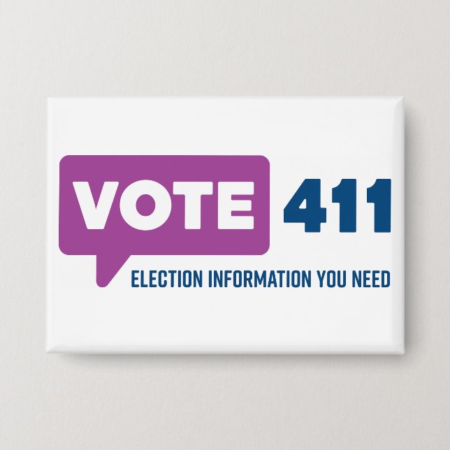 Vote411 Button (Vorderseite)