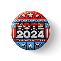 Vote 2024 Patriotic Button Button