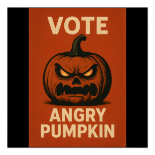 Vote Angry Pumpkin Glossy Poster