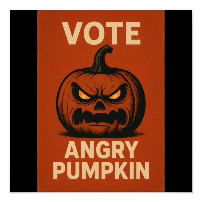 Vote Angry Pumpkin Glossy Poster (Vorderseite)