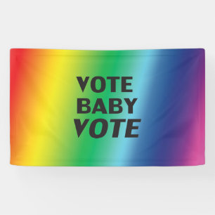 Vote Baby Vote, Black Letters, Stolz lgbtq lgbt Banner